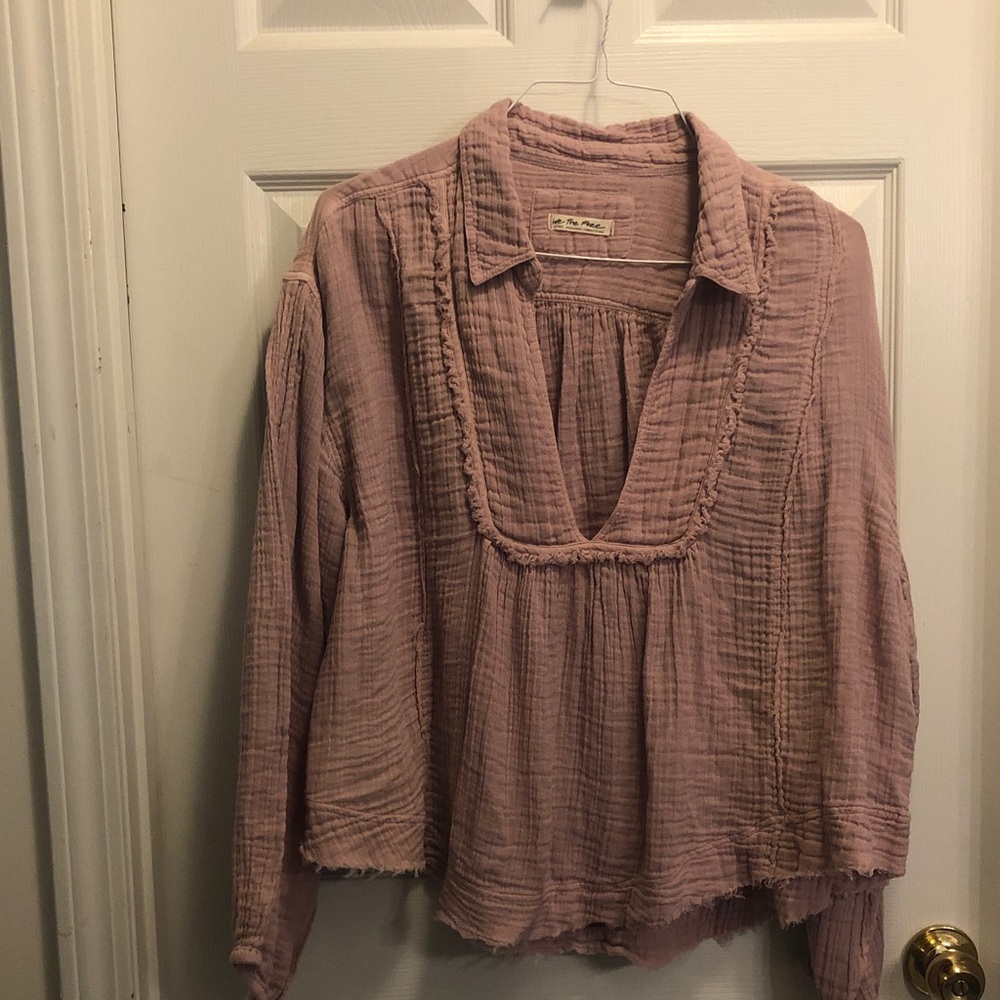 We The People Mauve Gauze Peasant Tunic